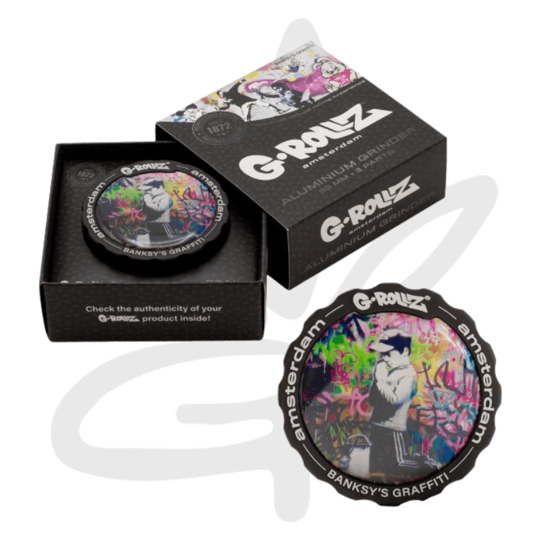 Accessoires Grinder Banksy "Praying boy" 3 parties 53mm - G-Rollz - Grinder Weed : infos et caractéristiques