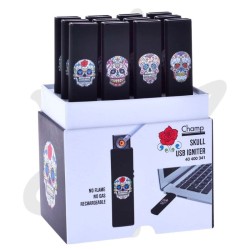 🔌🔥 Briquet USB Skull Black - Champ - Gardenz Shop meilleur CBD 🔥🔌
